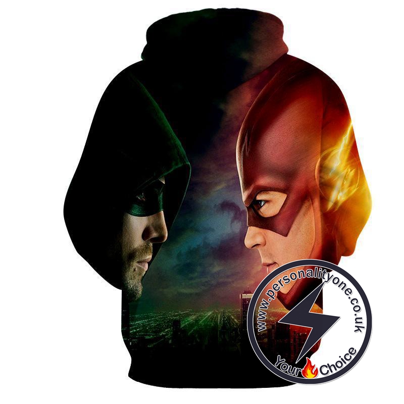 Flash & Green Arrow 3D Printed - The Flash Hoodies - Star Lab
